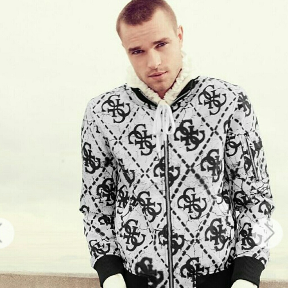 Guess Los Angeles Logo Grafitti Bomber Jacket